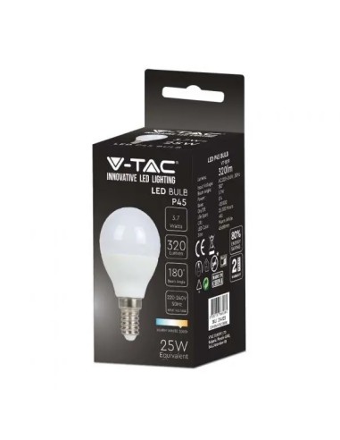 v-tac lampadina a led - sfera - e14 3.7w 4000k - luce naturale: tuttocasashop.it: altro - bazar