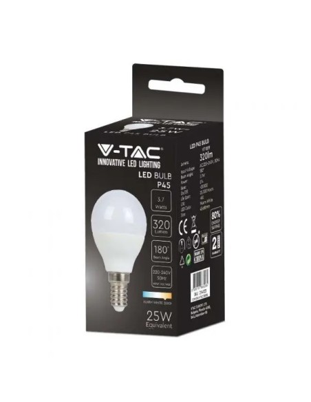 v-tac lampadina a led - sfera - e14 3.7w 4000k - luce naturale: tuttocasashop.it: altro - bazar