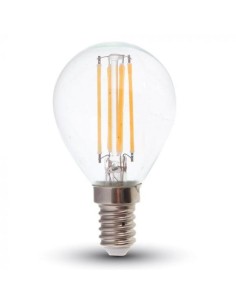 v-tac lampadina con filamento led - sfera - e14 6w 2700k - luce calda: tuttocasashop.it: altro - bazar