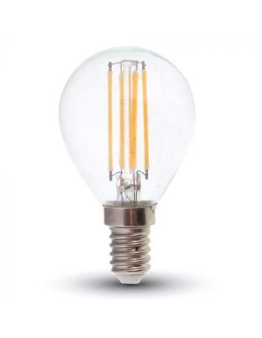 v-tac lampadina con filamento led - sfera - e14 6w 2700k - luce calda: tuttocasashop.it: altro - bazar
