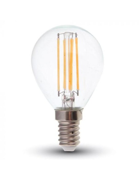 v-tac lampadina con filamento led - sfera - e14 6w 2700k - luce calda: tuttocasashop.it: altro - bazar