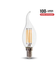 v-tac lampadina con filamento led - fiamma - e14 4w 2700k - luce calda: tuttocasashop.it: altro - bazar
