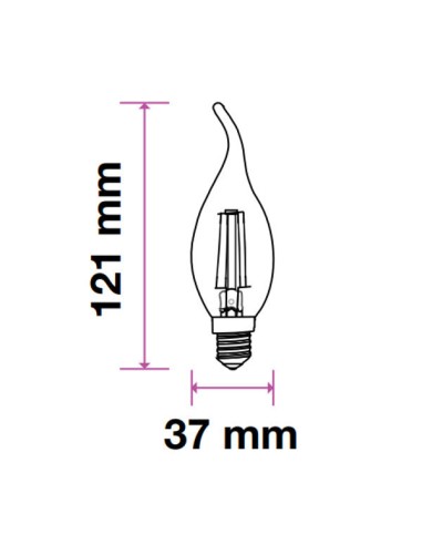 v-tac lampadina con filamento led - fiamma - e14 4w 2700k - luce calda: tuttocasashop.it: altro - bazar