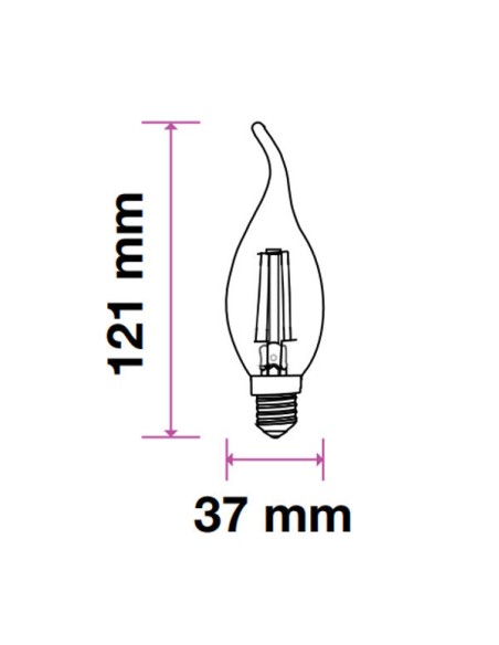 v-tac lampadina con filamento led - fiamma - e14 4w 2700k - luce calda: tuttocasashop.it: altro - bazar