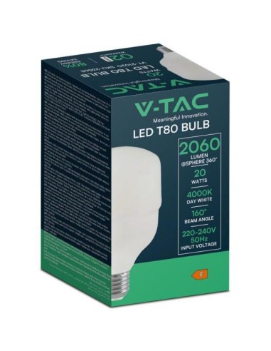 v-tac lampadina a led - miniglobo - e27 20w 4000k - luce naturale: tuttocasashop.it: altro - bazar