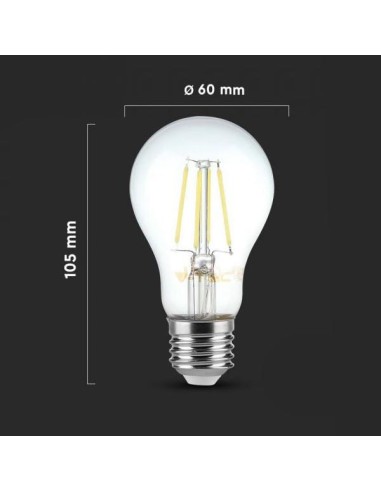 v-tac lampadina con filamento led - goccia - e27 6w 4000k - luce naturale: tuttocasashop.it: altro - bazar
