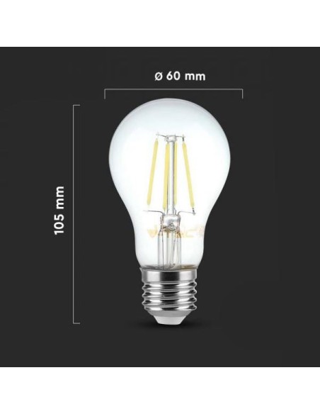 v-tac lampadina con filamento led - goccia - e27 6w 4000k - luce naturale: tuttocasashop.it: altro - bazar