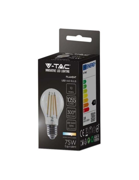 v-tac lampadina con filamento led - goccia - e27 10w 4000k - luce naturale: tuttocasashop.it: altro - bazar