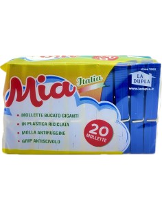 mia la dupla 20 pinze stendi bucato in plastica - made in italy - colorate: tuttocasashop.it: prodotti per bucato e tessuti