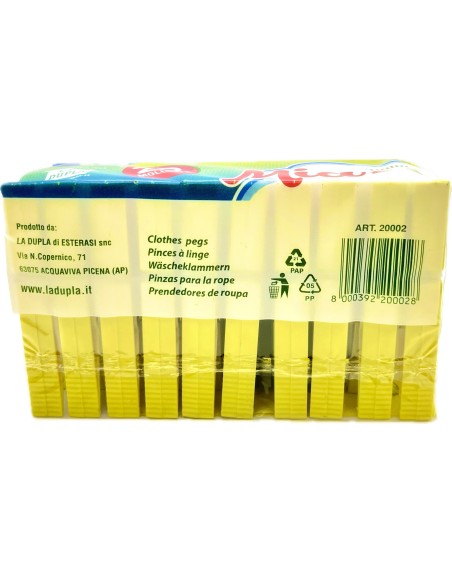 mia la dupla 20 pinze stendi bucato in plastica - made in italy - colorate: tuttocasashop.it: prodotti per bucato e tessuti