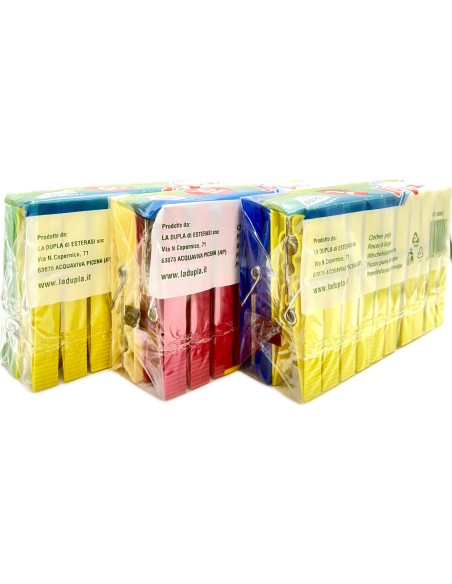mia la dupla 20 pinze stendi bucato in plastica - made in italy - colorate: tuttocasashop.it: prodotti per bucato e tessuti