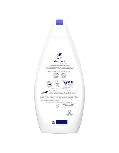 dove bagnodoccia - 750ml - idratante - per una pelle morbida e liscia: tuttocasashop.it: igiene e cura della persona