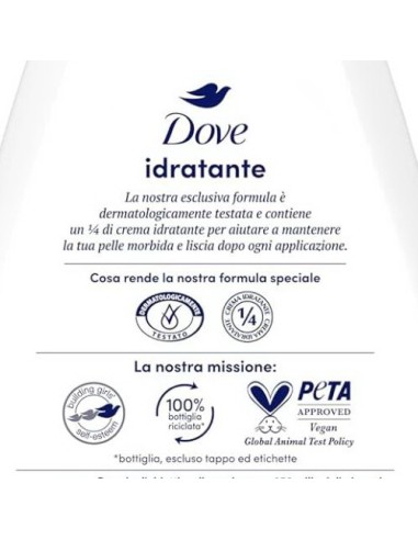 dove bagnodoccia - 750ml - idratante - per una pelle morbida e liscia: tuttocasashop.it: igiene e cura della persona