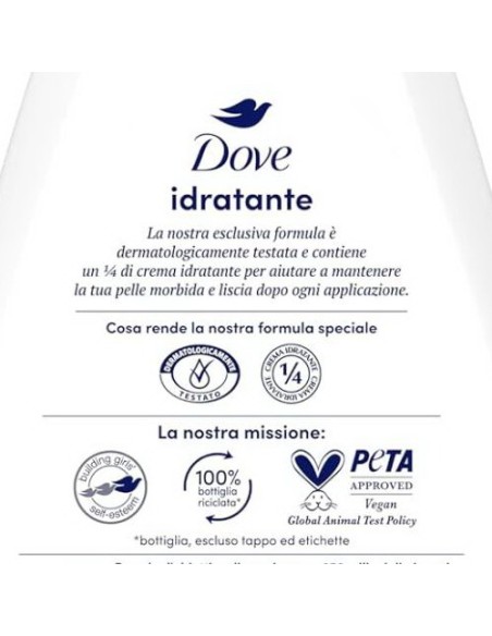 dove bagnodoccia - 750ml - idratante - per una pelle morbida e liscia: tuttocasashop.it: igiene e cura della persona