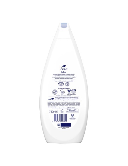 dove bagnodoccia - 750ml - talco - al delicato profumo di talco: tuttocasashop.it: igiene e cura della persona