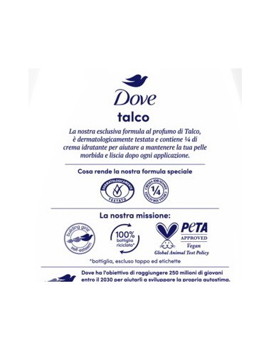 dove bagnodoccia - 750ml - talco - al delicato profumo di talco: tuttocasashop.it: igiene e cura della persona