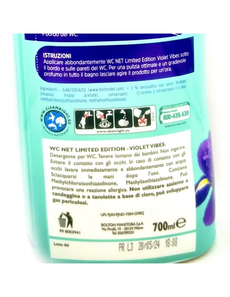 wc net detergente per wc 700ml - limited edition - violet ribes: tuttocasashop.it: pulizia e cura della casa