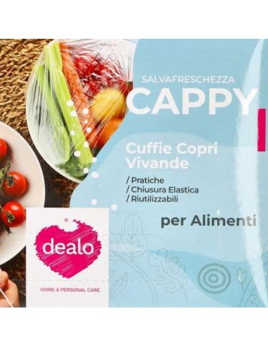 dealo cappy 50 cuffie copri vivande estendibili da 10 a 25 cm - per alimenti: tuttocasashop.it: carta & monouso