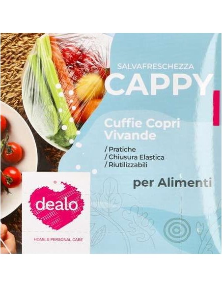dealo cappy 50 cuffie copri vivande estendibili da 10 a 25 cm - per alimenti: tuttocasashop.it: carta & monouso