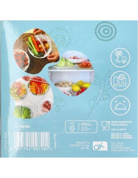 dealo cappy 50 cuffie copri vivande estendibili da 10 a 25 cm - per alimenti: tuttocasashop.it: carta & monouso