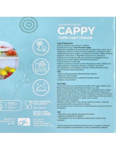 dealo cappy 50 cuffie copri vivande estendibili da 10 a 25 cm - per alimenti: tuttocasashop.it: carta & monouso