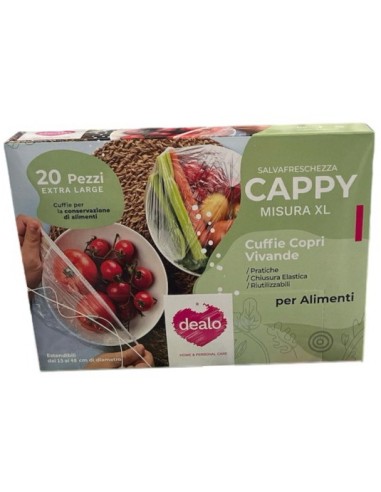 dealo cappy 20 cuffie copri vivande estendibili da 15 a 48 cm - per alimenti: tuttocasashop.it: carta & monouso
