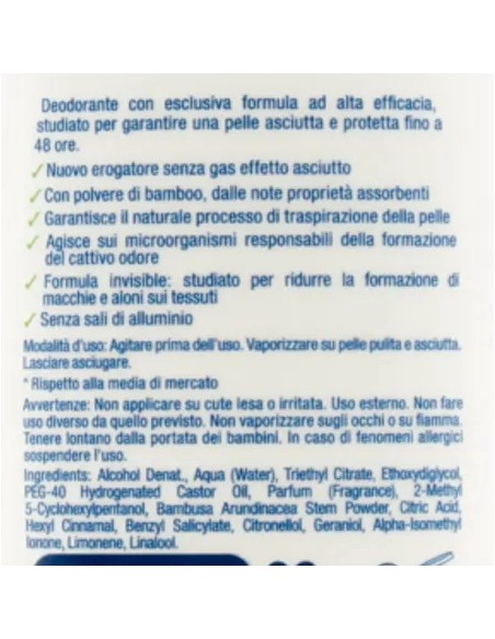 sauber deo care deodorante vapo effetto spray - 90ml - deodry - 48h: tuttocasashop.it: igiene e cura della persona