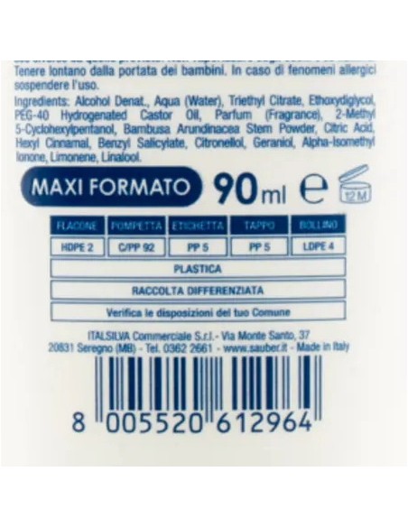 sauber deo care deodorante vapo effetto spray - 90ml - deodry - 48h: tuttocasashop.it: igiene e cura della persona