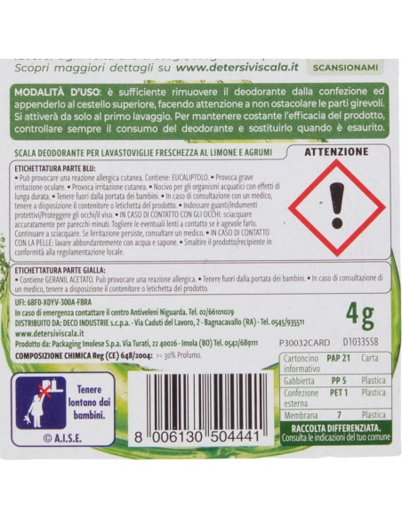 scala deodorante per macchine lavastoviglie - 60 lavaggi - limone: tuttocasashop.it: pulizia e cura della casa
