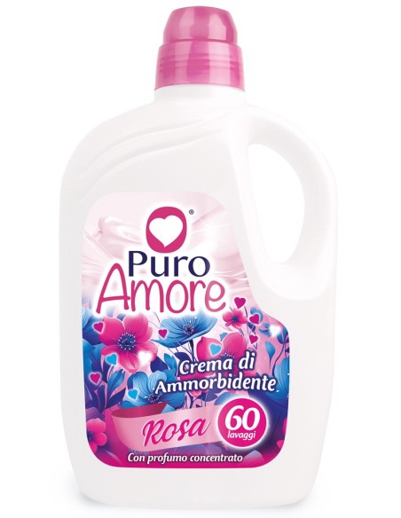 puro amore ammorbidente concentrato - 60 lavaggi - 3 litri - rosa: tuttocasashop.it: prodotti per bucato e tessuti