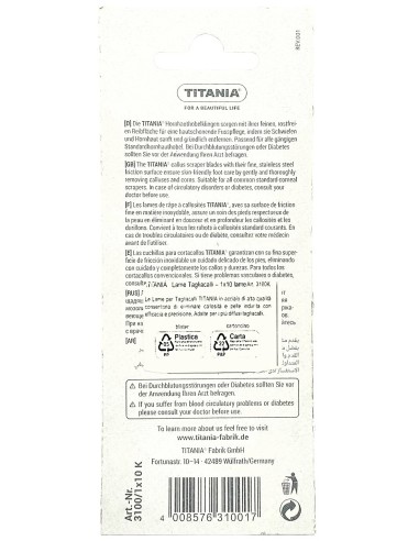 titania 10 lame ricambio per tagliacalli - made in germany: tuttocasashop.it: igiene e cura della persona