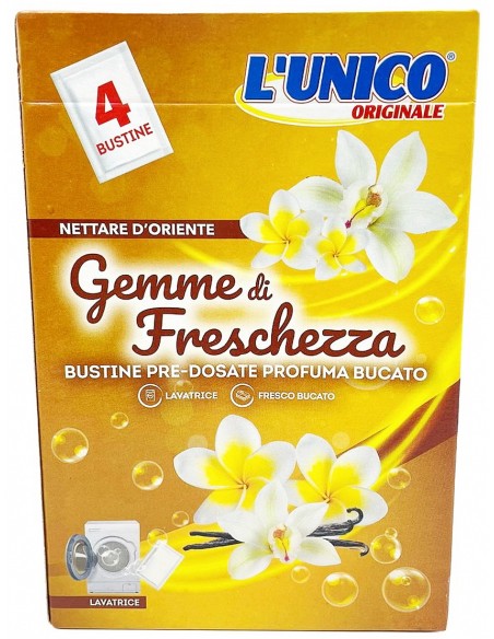l'unico gemme di freschezza - 4 bustine profuma bucato - nettare d'oriente: tuttocasashop.it: prodotti per bucato e tessuti