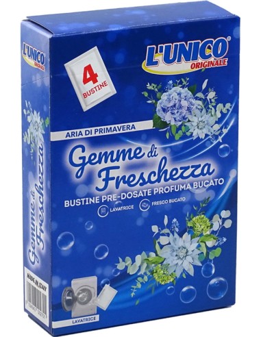 l'unico gemme di freschezza - 4 bustine profuma bucato - primavera: tuttocasashop.it: prodotti per bucato e tessuti