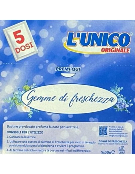 l'unico gemme di freschezza - 4 bustine profuma bucato - primavera: tuttocasashop.it: prodotti per bucato e tessuti