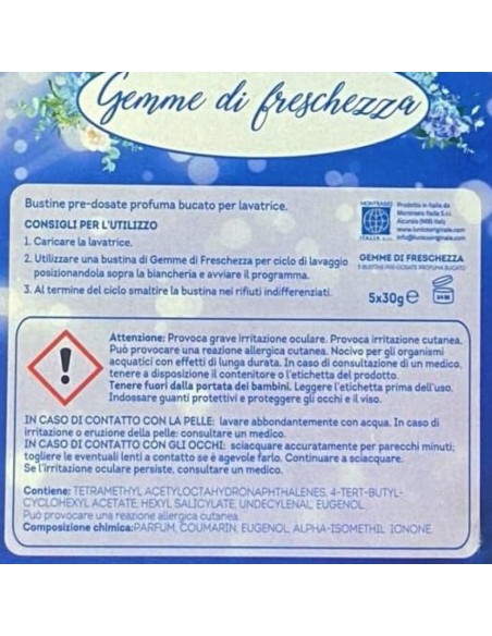 l'unico gemme di freschezza - 4 bustine profuma bucato - primavera: tuttocasashop.it: prodotti per bucato e tessuti