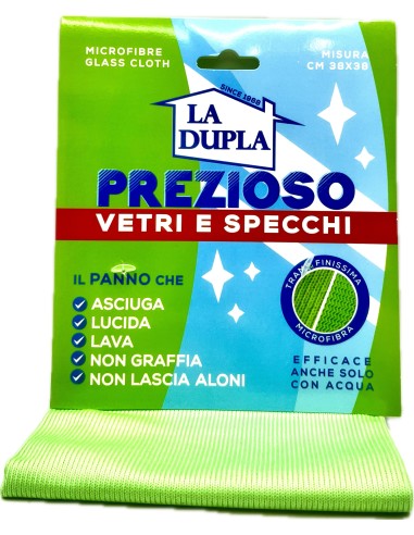 la dupla prezioso panno vetri e specchi - 38x38 cm: tuttocasashop.it: pulizia e cura della casa