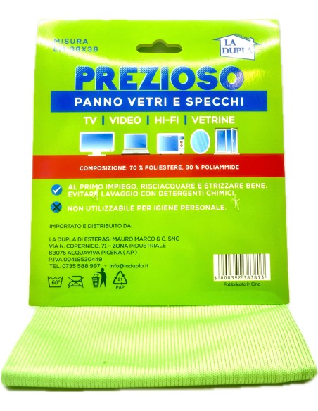 la dupla prezioso panno vetri e specchi - 38x38 cm: tuttocasashop.it: pulizia e cura della casa