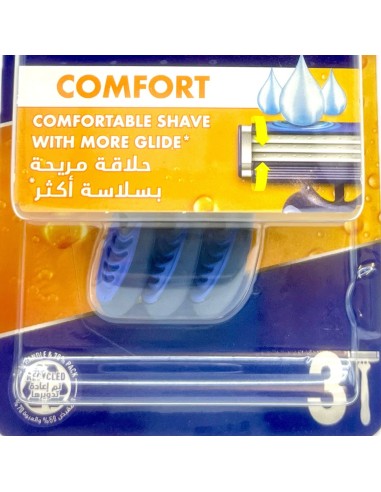 gillette blue 3 rasoi radi & getta trilama - 3 pezzi - comfort: tuttocasashop.it: igiene e cura della persona