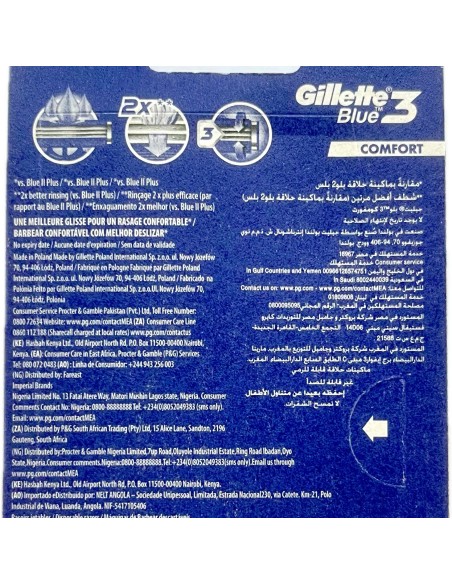 gillette blue 3 rasoi radi & getta trilama - 3 pezzi - comfort: tuttocasashop.it: igiene e cura della persona