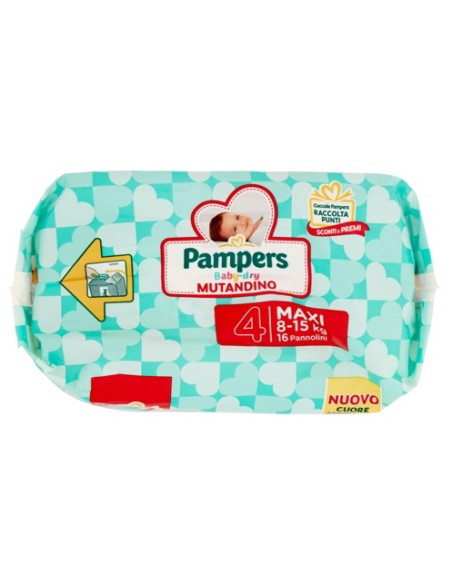 pampers baby dry mutandino - taglia 4 maxi 6-15kg - 16 pezzi: tuttocasashop.it: igiene e cura della persona