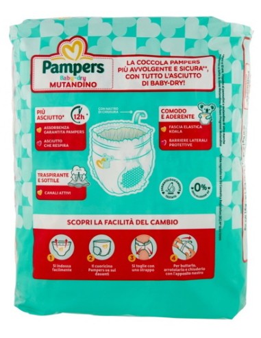 pampers baby dry mutandino - taglia 4 maxi 6-15kg - 16 pezzi: tuttocasashop.it: igiene e cura della persona