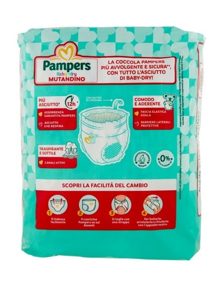 pampers baby dry mutandino - taglia 4 maxi 6-15kg - 16 pezzi: tuttocasashop.it: igiene e cura della persona