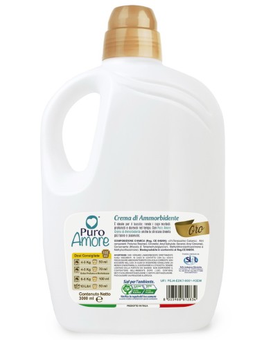 puro amore ammorbidente concentrato - 60 lavaggi - 3 litri - oro: tuttocasashop.it: prodotti per bucato e tessuti
