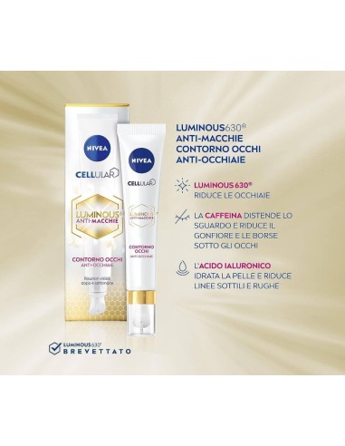 nivea cellular luminous 630 anti macchie crema contorno occhi 15ml: tuttocasashop.it: igiene e cura della persona