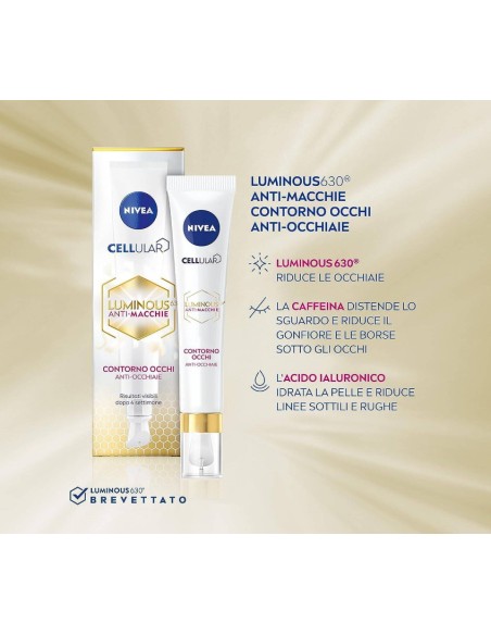 nivea cellular luminous 630 anti macchie crema contorno occhi 15ml: tuttocasashop.it: igiene e cura della persona