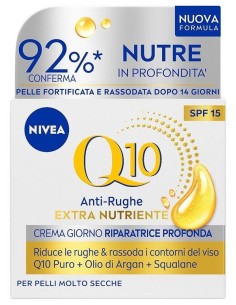 nivea q10 anti-rughe extra nutriente crema giorno riparatrice - 50ml: tuttocasashop.it: igiene e cura della persona