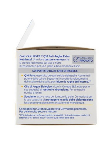 nivea q10 anti-rughe extra nutriente crema giorno riparatrice - 50ml: tuttocasashop.it: igiene e cura della persona