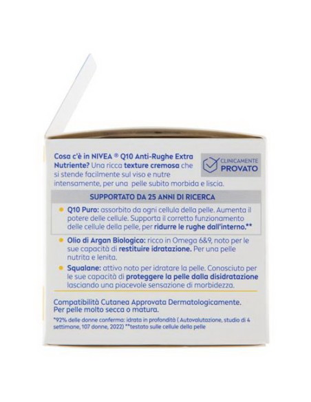 nivea q10 anti-rughe extra nutriente crema giorno riparatrice - 50ml: tuttocasashop.it: igiene e cura della persona