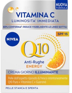 nivea q10 anti-rughe energy - crema giorno illuminante - 50ml - spf15: tuttocasashop.it: igiene e cura della persona