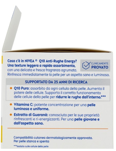 nivea q10 anti-rughe energy - crema giorno illuminante - 50ml - spf15: tuttocasashop.it: igiene e cura della persona